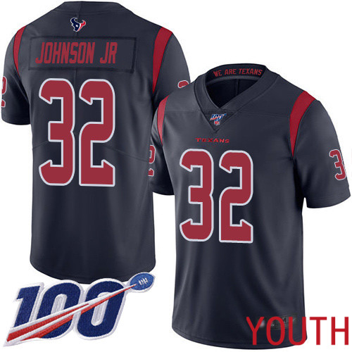 Houston Texans Limited Navy Blue Youth Lonnie Johnson Jersey NFL Football #32 100th Season Rush Vapor Untouchable->youth nfl jersey->Youth Jersey